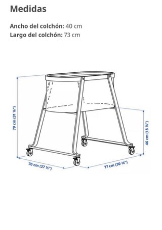ÄLSKVÄRD Mini cuna con ruedas