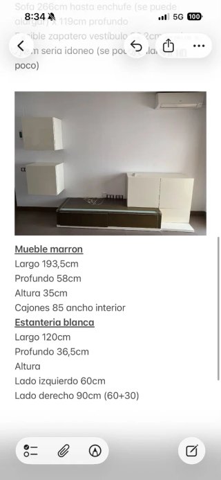 Mueble salón vitrina TV y 2 armarios