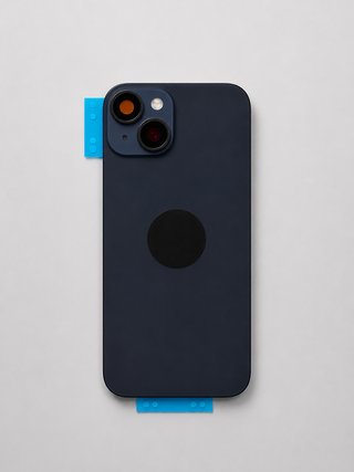 Cover posteriore in vetro per iPhone 14 - Nero + Adesivo