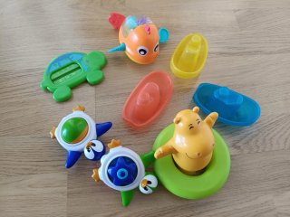Set Juguetes Baño Tortuga, Pingüinos, Hipopótamo