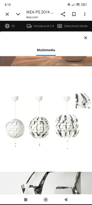 Lámpara de techo bola Ikea blanca