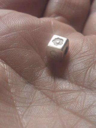Dodo Cubetto Charm Argento, placcato oro rosa 18 k