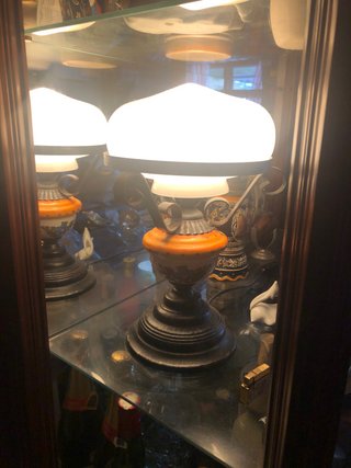 Lámpara de mesa vintage cerámica y metal