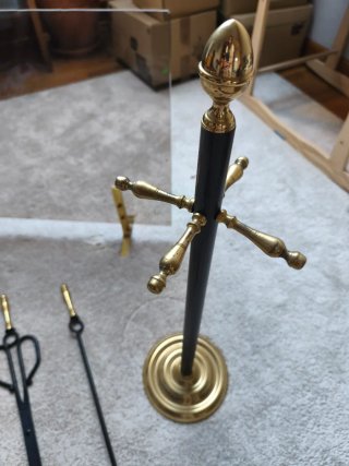 Kit de chimenea 5 piezas metal dorado