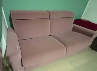 Divano letto Poltronesofà rosa tessuto