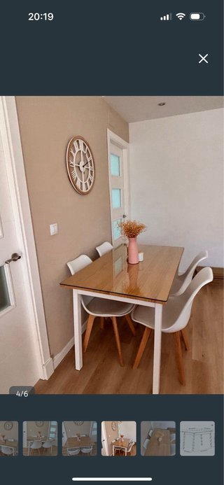 Mesa Comedor Madera y Cristal