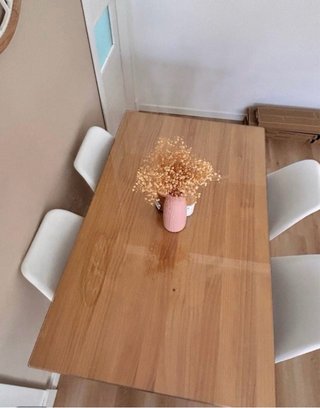 Mesa Comedor Madera y Cristal