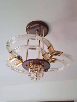 Lámpara Vintage Cristal y Madera