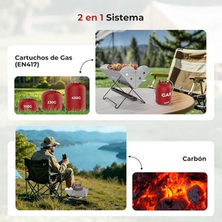 Barbacoa Portátil Gas/Carbón nueva a estrenar