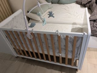 Cuna colecho Trama Blanca - Como Nueva con colchón