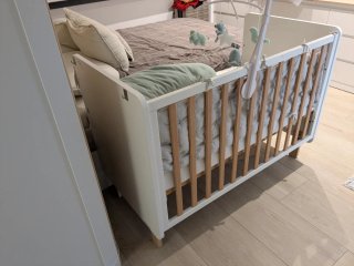 Cuna colecho Trama Blanca - Como Nueva con colchón