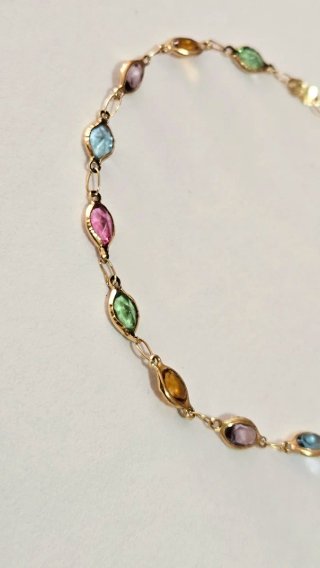 Pulsera Oro 18k Multicolor.