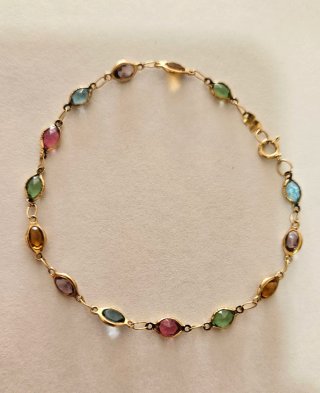Pulsera Oro 18k Multicolor.