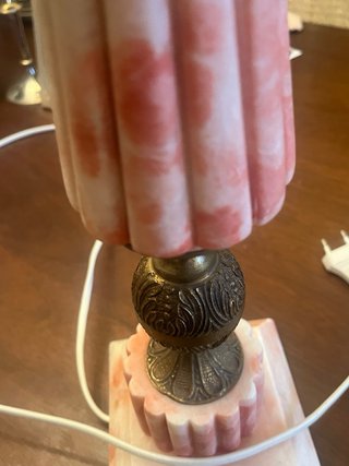 Lámpara de mesa vintage mármol y tela