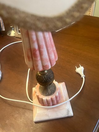 Lámpara de mesa vintage mármol y tela
