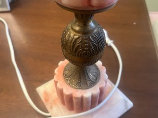 Lámpara de mesa vintage mármol y tela