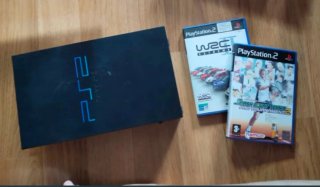 Consola PS2 Fat Negra + Mando + 3 Juegos