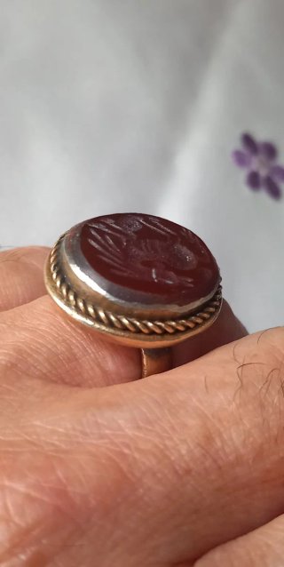 Anello sigillo afghano intagliato