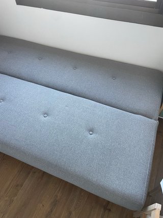 JYSK Sofa cama Juvre tela gris claro. 192x116cm