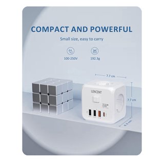 Cubo Enchufe USB Lencent Carga Rápida 35W