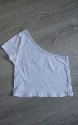 Camiseta Brownie asimétrica blanca
