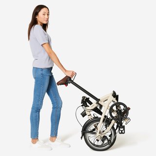 Bicicleta Plegable Fold Light Beis 1 Segundo Ultracompacta