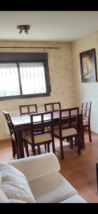 Conjunto mesa comedor y 6 sillas madera