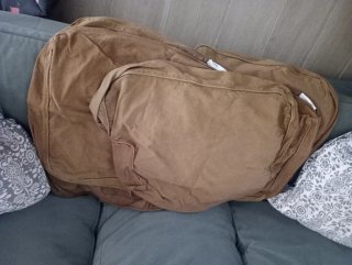 Funda sofá 3 plazas Ektorp Ikea marron verde kaki.
