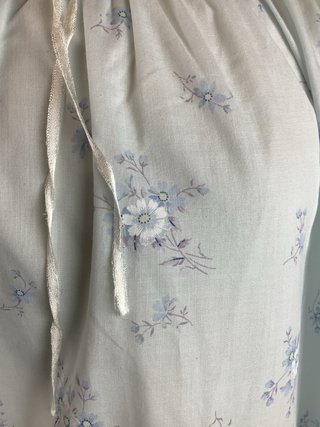 Veste da notte vintage cotone azzurra fiori