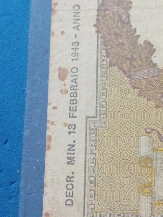 Biglietto di banca Regno d'Italia 1943