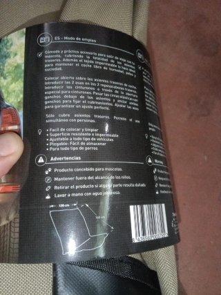Cubreasientos impermeable coche beige pequeño