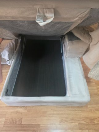 Sofá chaise longue beige tela