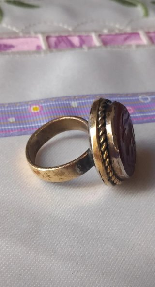 Anello sigillo afghano intagliato