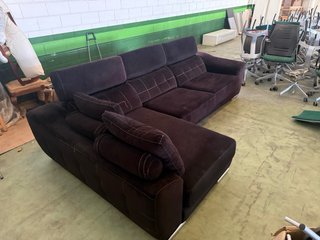 Sofá chaise longue marrón/negro m