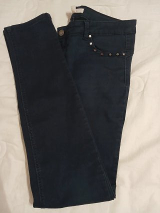 Pantalones tela elástica, azules con estrellas