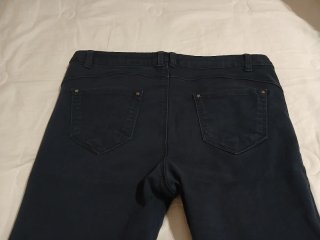 Pantalones tela elástica, azules con estrellas