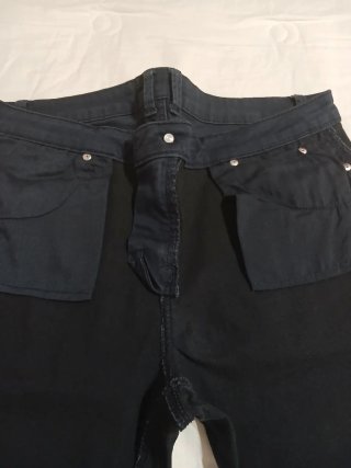 Pantalones tela elástica, azules con estrellas