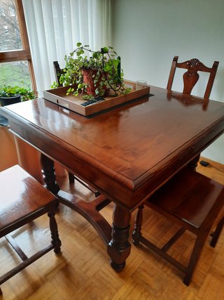 Mueble comedor madera y cristal
