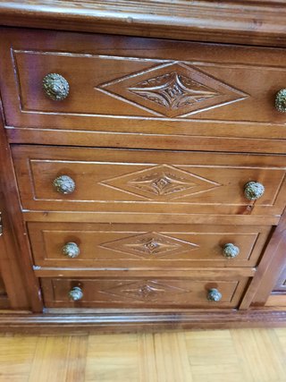 Mueble comedor madera y cristal