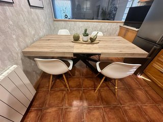 Mesa comedor extensible madera y metal