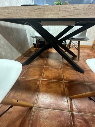 Mesa comedor extensible madera y metal