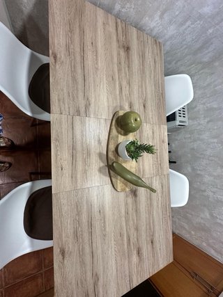 Mesa comedor extensible madera y metal