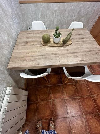 Mesa comedor extensible madera y metal