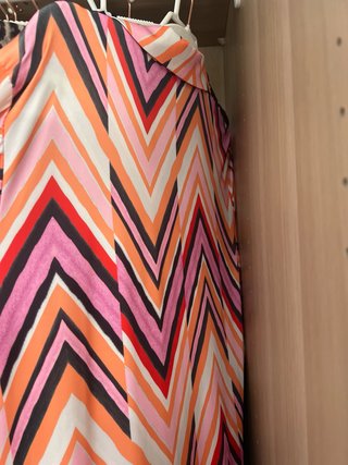 Vestido largo estampado chevron