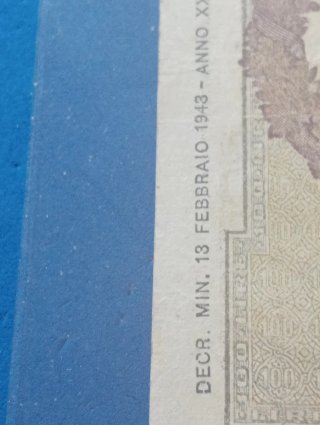Biglietto di banca Regno d'Italia 1943