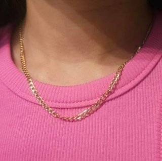 Cadena laminada en oro de 18k