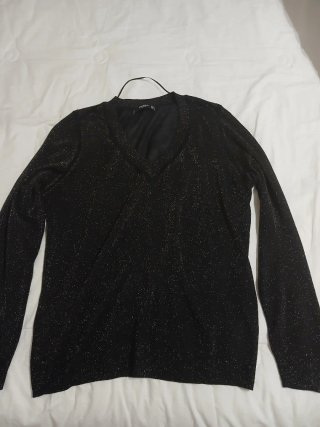 Jersey Mango Negro Dorado Talla L