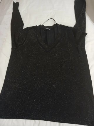 Jersey Mango Negro Dorado Talla L
