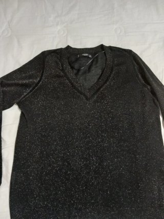 Jersey Mango Negro Dorado Talla L
