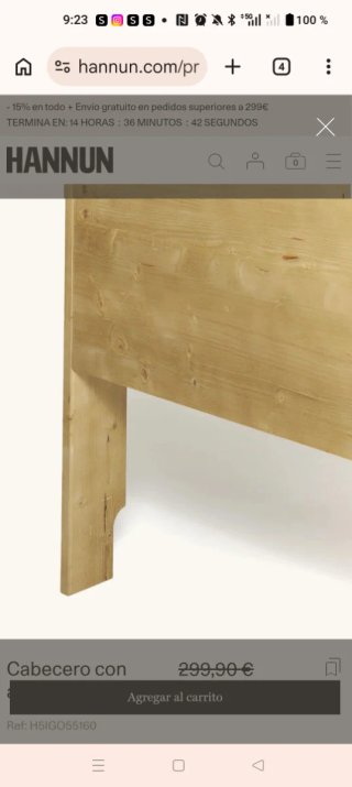 Cabecero de cama Hannun madera maciza olivo